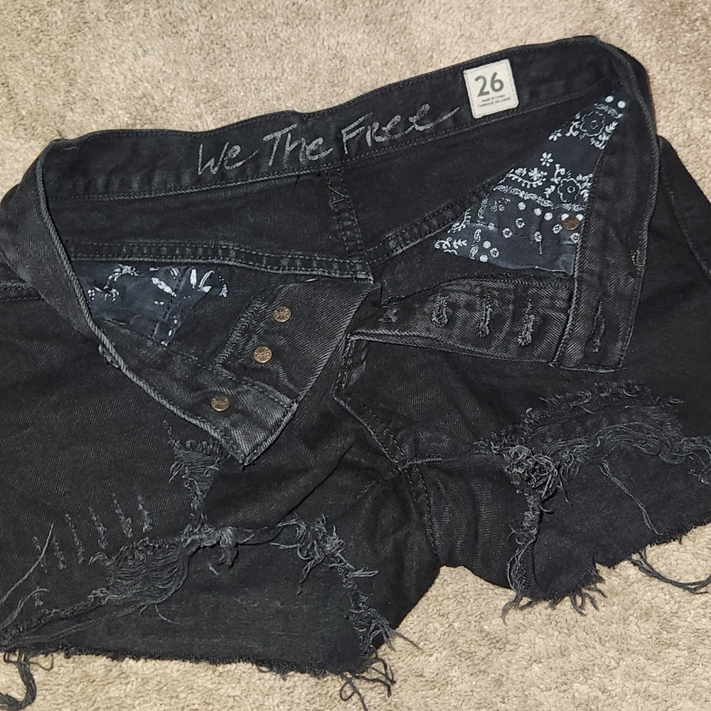 We The Free black denim shorts size 26